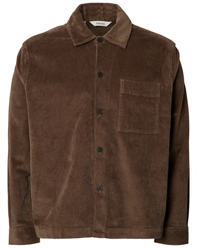 Selected - SLMOtto-Kris Cord Overshirt - Chocolate Chip